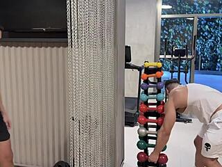 Horny in the gym, feeling that intense desire for big cock anal action with bodybuilder babe.