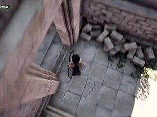 Oh man, that statue's huge cock is stretching out this tight pussy so much in this 3D hentai game, like wow!