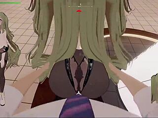 Experience this hentai game with green hair bunny girl exposing in mall pov.