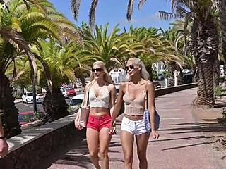 Hey, bi besties candee and veronica share cock after outdoor lesbian fun