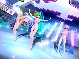 Oh goddess with big tits and ass, show your nude body like Hatsune Miku Rin and Luka in full nude mod!