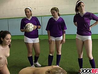 hey girls, let's fuck this new guy with our pussies together