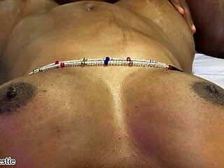 Suggestive Breast Massage Erects Nipples in Passionate Tease