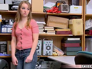 cleptomaniac teen Cleo Clementine caught in shop mischief with rough consequences