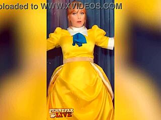 Redhead Penny Pax dildo masturbates in roleplay with gaping