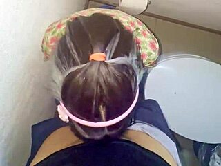 In a lively friends' party, rooms were occupied with action, so he took the petite Latina to the house bathroom for a steamy hookup.