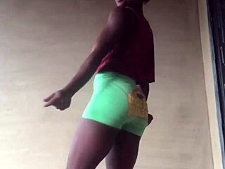 Crazy bitch twerks her sexy big ass outdoors in wild display