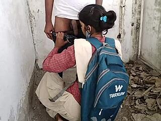 indian village desi schoolgirl gets fucked hard by boyfriend in missionary