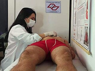 Hey, check out this nurse and aesthetician watching the patient's erection