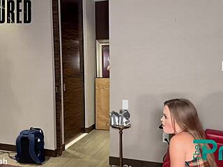 Oh man I think sports reporter Katie Kush is about to get caught