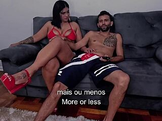 Woman commands and cuckold obeys by inviting cousin to bang her bareback with licks.