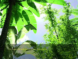 Beautiful Redhead Strips in Jungle for Hot Blowjob and Massive Pussy Creampie in The Lust City 04