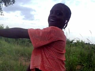 Crazy! Bitch twerking half naked right in the forest middle!