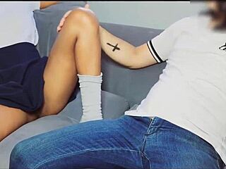 Hey, I'm getting wild with this hot interracial Latina amateur in a steamy homemade session!