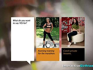 Interactive pov fucking contrasts bent over doggystyle with brunette blowjob action