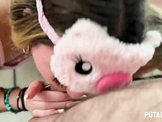 omg that precious teen 18+ with the big ass is swallowing cum in her slutty pig cosplay, so hot!