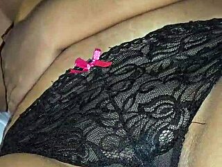 latina wife in black panties gets cum shot