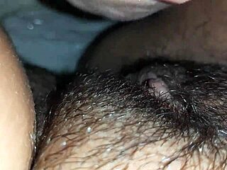 i love eating my brunette girlfriend's hairy pussy in close-up lesbian session