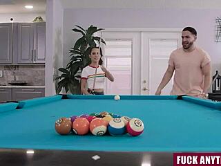 friends play pool game with high stakes for chores this month