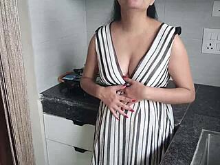 Sexy Indian teen enjoys hardcore creampie sex in kitchen close-up action