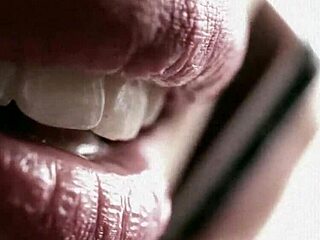 detailed close up exploration of beautiful babe's lips in a simple fetish style presentation without any added elements or actions for pure focus