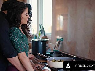 cheating housewife teases with blowjob and rough creampie as hubby watches her wet pussy get filled