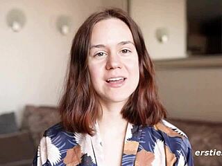 anca dives into an intense solo dildo session bent over with her shaved pussy on display