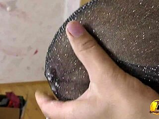 Huge tits model Katerina Hartlova milking boobs on dildo for self-pleasure session