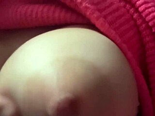 Intensely bouncing big natural tits with hard nipples in close-up solo session for horny European milf Artemisia Love.