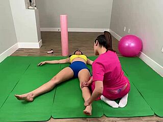 Stretch Mistress Arab Babe with Fake Tits and Big Ass in Lesbian Pussy Licking and Toy Play 1on1