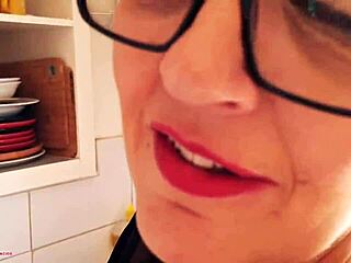 She appeared innocent entering the kitchen, but Karina the limitless housewife is prepared for any adventure