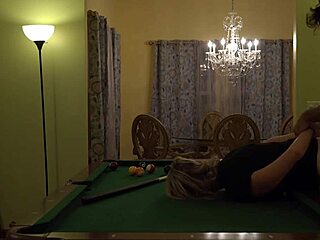 I feel so aroused as hot milf wife gets hard handling on pool table with huge tits rocking