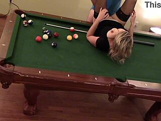 I feel so aroused as hot milf wife gets hard handling on pool table with huge tits rocking