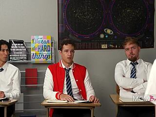 hey guys, let's gangbang this hot milf teacher in the classroom for that top grade... alaina taylor with david lee, joshua lewis, jayden marco!