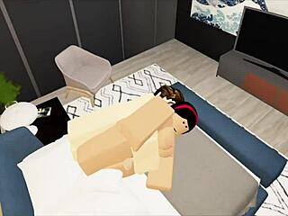 I fuck this couple hard in Roblox with sucking and pussy action