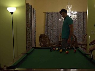 I feel so aroused as hot milf wife gets hard handling on pool table with huge tits rocking