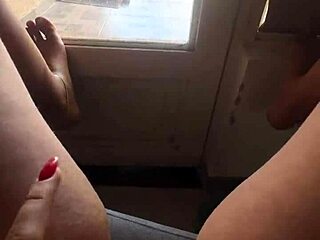 strolling along the walkway to tease my neighbors with my big ass i love provoking that one guy