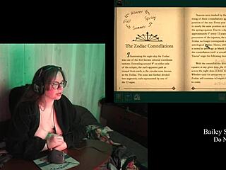 Naked brunette BBW with big natural tits haunts castle in game playthrough