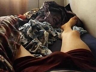 Skinny Young Guy Wakes Up Horny And Jerks Off His Big Cock In Homemade Solo Action