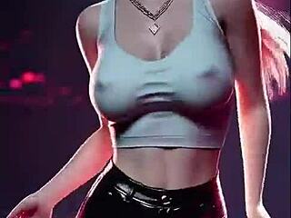 Evelynn takes control in her dominant dance routine from League of Legends, featuring uncensored 3D hentai animation generated by AI.