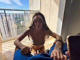 romantic interracial first time with brazilian latina babe getting creampie in wet pussy