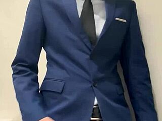 Hot Daddy Jerking Off Monster Cock in Public Toilet