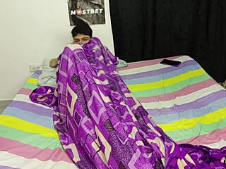 Hey, young Colombian guy masturbates to Spanish porn on his phone and gets help