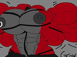 Wendy experiences intense muscle growth transformation with powerful bodybuilder physique