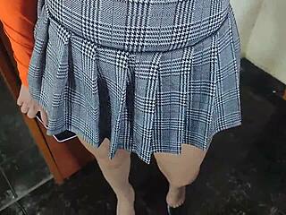 my cute petite latina babe gets her vagina filled with creampie in homemade pov quickie