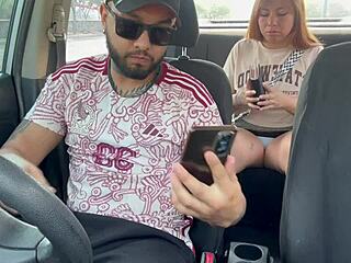 Latina Babe Masturbates Taxi Driver Outdoors