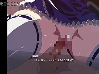 Maid costume cosplay girl attacks with intense hardcore action