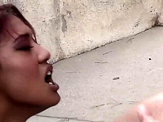 Asian Teen 18+ Enjoys Public Threesome with Interracial Double Penetration and Cumshot