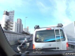 Japanese Woman Maki Hojo SUCKS DICK In A Car Uncensored