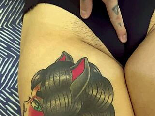 Chubby Tattooed Colombian Brunette Shows Off Tight Pussy In Panties For Homemade Fetish Fun